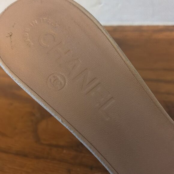 Vintage Chanel Clear PVC Cross-Strap Mule Sandals with Lucite Heel 38 - Picture 5 of 8